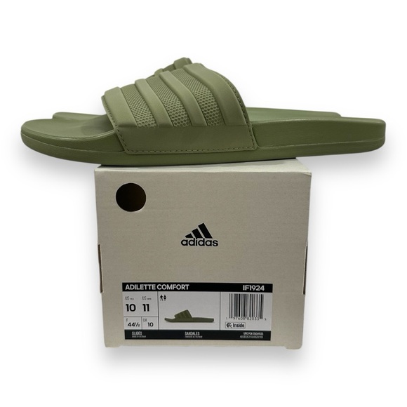 Adidas ADILETTE COMFORT SLIDES Color Tent green Size 10 men 11 wom new with box - Picture 8 of 8